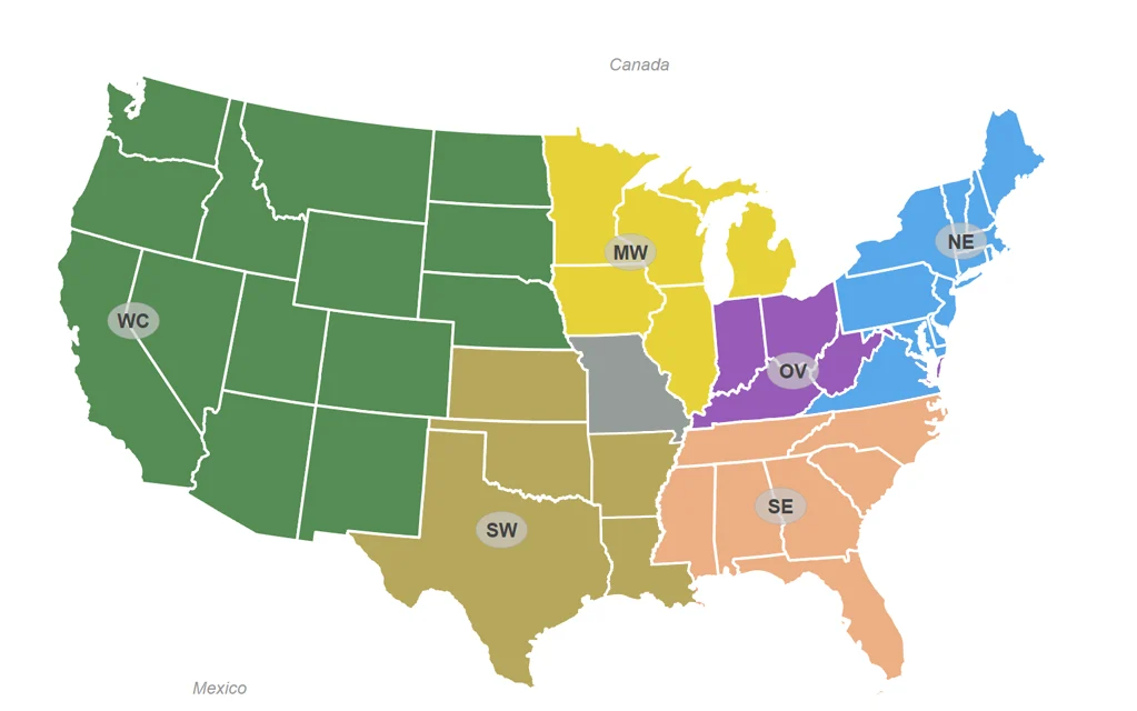 US Sales Rep Territories